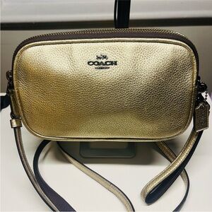 Coach Metallic Gold Leather Crossbody